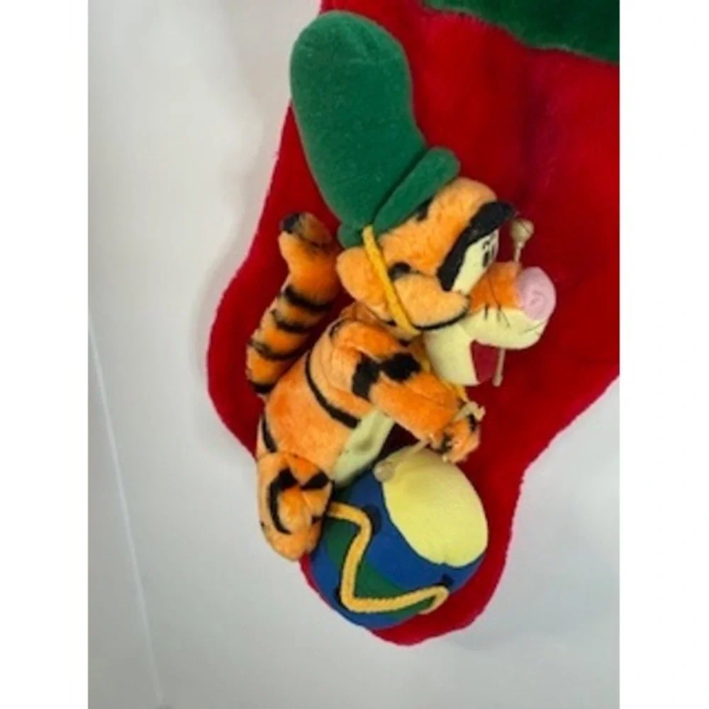 Vintage Disney Tigger Christmas‎ Stocking Santa's Best Drum Plush Holiday Decor